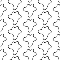 Cute cartoon blot pattern with hand drawn blots. Sweet vector black and white blot pattern. Seamless monochrome doodle blot pattern for textile, wallpapers, wrapping paper, cards and web.