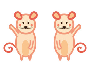 Obraz premium ねずみ ねずみ年 2020年 年賀状 イラスト