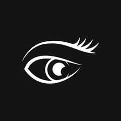 Beautiful eye icon with eyebrow brush for logo