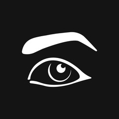 Beautiful eye icon with eyebrow brush for logo