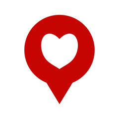 Vector flat like icon with heart for design