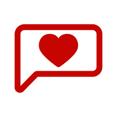 Vector flat like icon with heart for design
