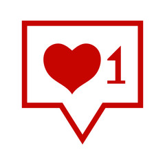 Vector flat like icon with heart for design