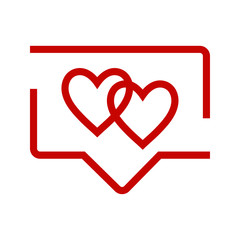 Vector flat like icon with heart for design