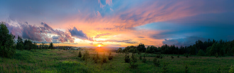 The first beautiful summer sunset