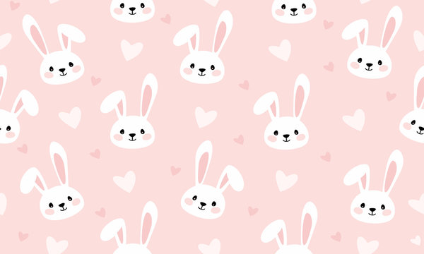 Bunny cartoon print for kids seamless texture