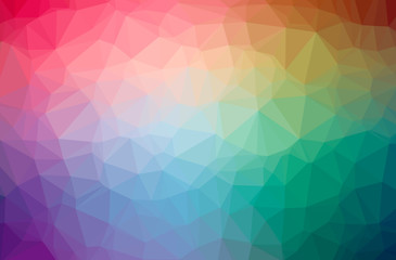 Illustration of abstract Blue, Yellow And Red horizontal low poly background. Beautiful polygon design pattern.