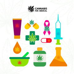Cannabis for medical vector illustration.