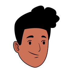 Young man smiling face cartoon