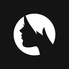 Hairstyle icon. Premium quality graphic design. logo, illustration, vector sign symbol for design