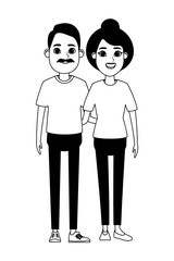 elderly couple avatar cartoon character