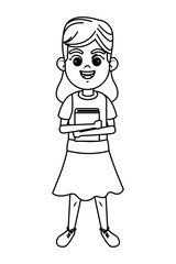 young kid avatar carton character black and white