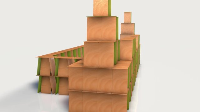 Castillo de naipes derrumbandose