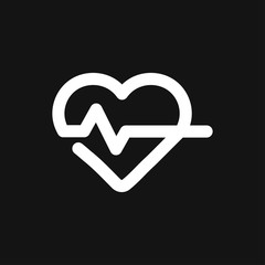 Heartbeat icon logo, illustration, vector sign symbol for design