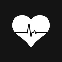 Heartbeat icon logo, illustration, vector sign symbol for design