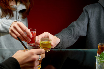 Drinking a variety of alcoholic beverages in the campaign of friends