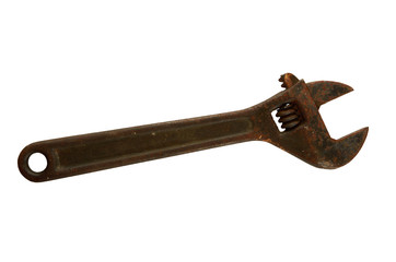 Old rust-covered wrench