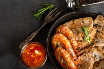 Pork and Shrimp  grilled Bar-B-Q Recive
