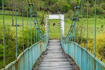 Obraz premium Suspended bridge near Kardzhali city in Bulgaria