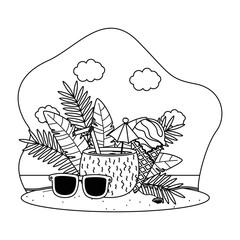 Summer and vacation icon set design