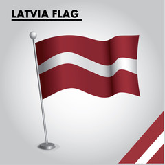 National flag of LATVIA on a pole