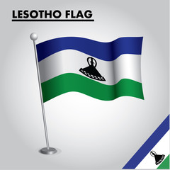 National flag of LESOTHO on a pole