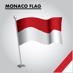 National flag of MONACO on a pole
