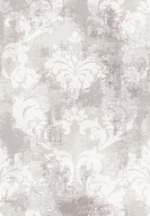 Fototapeta premium Baroque texture pattern Vector. Floral ornament decoration. Victorian engraved retro design. Vintage grunge fabric decors. Luxury fabrics