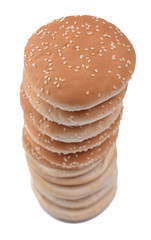 Burger bun isolated on white background