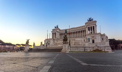 Monument of Victor Emmanuel on Venice Square in Rome . Italy.