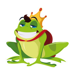 toad prince fairytale character vector ilustration