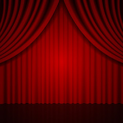 Background with red theatre curtain