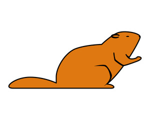 cute otter rodent animal icon
