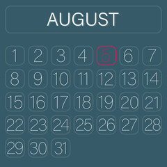 Green Calendar Page August 5