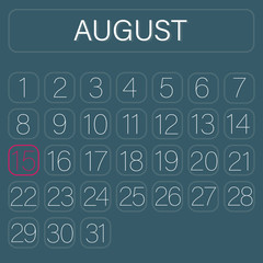 Green Calendar Page August 15