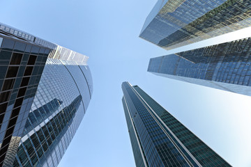 Modern skyscrapers in the financial district
