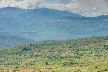 Fototapeta na wymiar Andean landscape near Barichara, Colombia