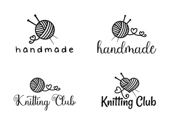 Beautiful Handamade logo set vector