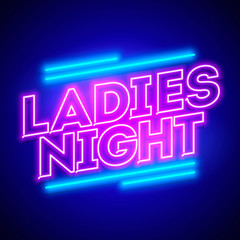 Vector illustration ladies night neon banner © Black White Mouse