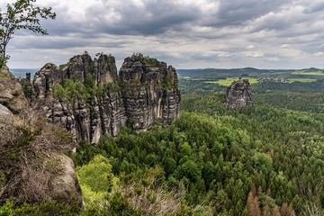 schrammsteine in saxon switzerland, germany