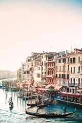 VENICE, ITALY - December 21, 2017 : View of water street and old buildings in Venice, ITALY © ilolab