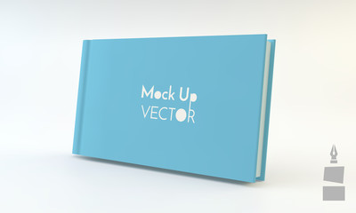 Realistic book mockup. Cover design template. Perspective view. 3d vector illustration.