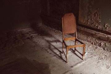 Destroyed abandoned ghost city Pripyat ruins after Chernobyl disaster. Chernobyl Nuclear Power...