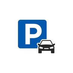 parking sign icon vector isolated illustration. flat icon parking symbol logo design inspiration