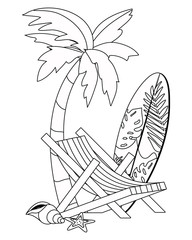 Summer and vacation icon set design