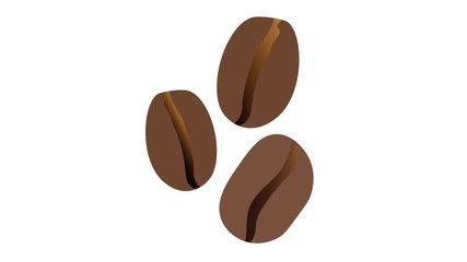Coffee bean isolated on white vector illustration