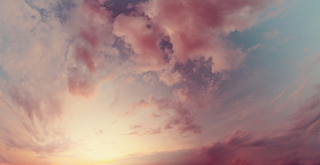 Abstract pink sunset sky and ocean nature background.pastel tone.