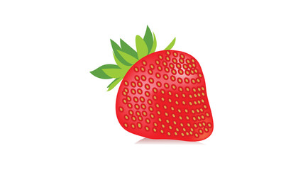 Ripe strawberry isolated on white vector illustration