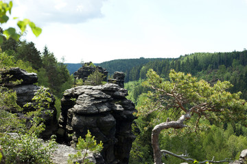 beautiful saxon switzerland rocky landscape panorama