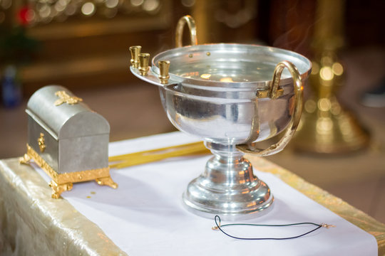 Church font for baptism in an Orthodox church